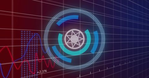 Futuristic Data Processing Interface with Scanning Symbol - Download Free Stock Images Pikwizard.com