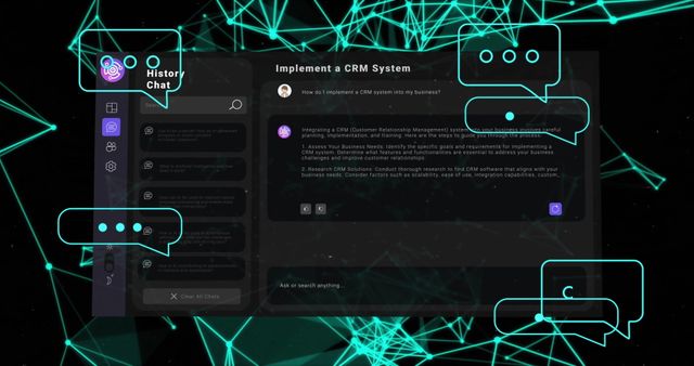 AI Interface for CRM System Implementation Chat Guide - Download Free Stock Images Pikwizard.com