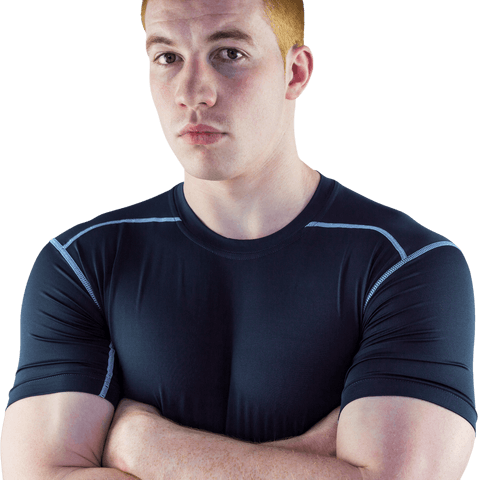 Transparent Portrait of Muscular Rugged Rugby Player with Crossed Arms