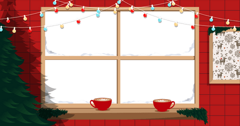 transparent christmas window scene with decorated holiday accents - Download Free Stock Videos Pikwizard.com