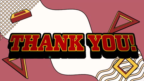 Bold Retro Thank You Animation with Abstract Shapes