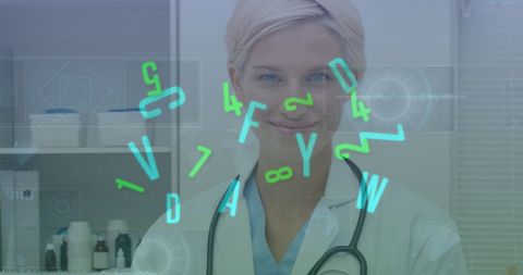 Female Doctor Interfacing with Virtual Data