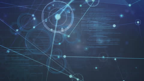 Futuristic Digital Network with Data Connections and Blue Background