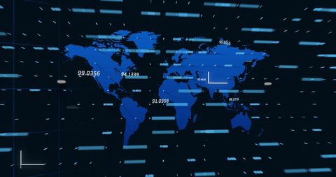 Global Digital Data Visualization with World Map and Graphs