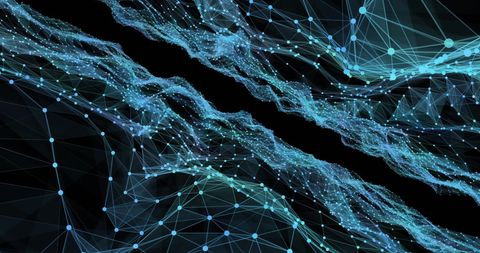 Abstract Network of Digital Connections on Black Background - Download Free Stock Images Pikwizard.com