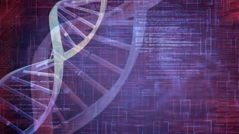 DNA Helix Graphics with Futuristic Code Interface
