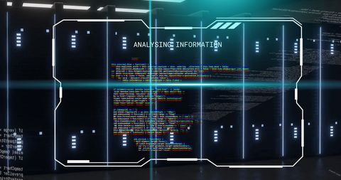 High-tech digital data processing and analysis display