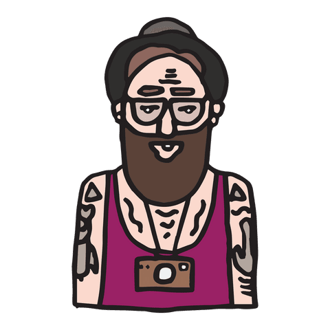 transparent hipster character with tattoos and beard - Download Free Stock Videos Pikwizard.com