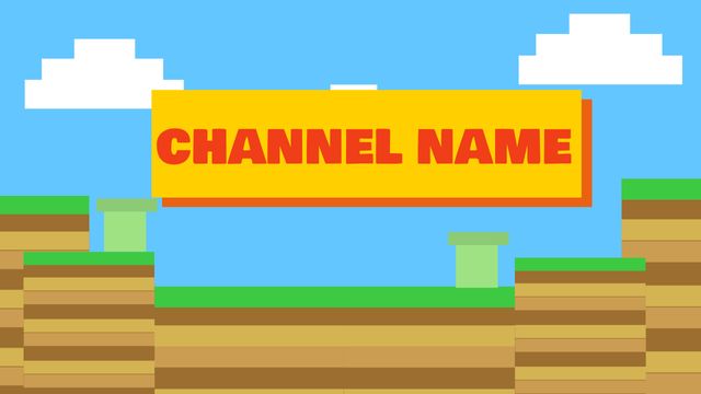 Versatile retro pixelated banner template perfect for gaming channels, or showcasing vintage digital art. Ideal for YouTube channels, Twitch streams, and social media covers. Easily customizable with bold text set against a colorful background, replicating an 8-bit video game aesthetic. Excellent choice for gamers, graphic designers, and anyone looking for a fun, playful vibe in their digital branding or promotional materials.