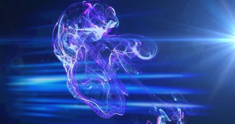 Abstract Glowing Particle Forms with Blue and Pink Lights - Download Free Stock Images Pikwizard.com