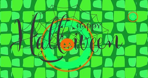 Halloween Celebration with Pumpkin and Bats on Green Background - Download Free Stock Images Pikwizard.com