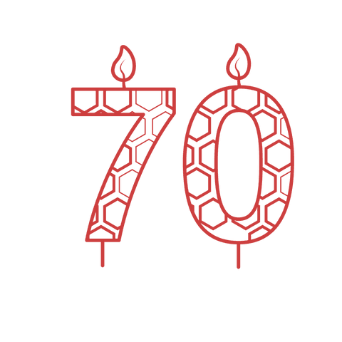 Red Patterned 70th Birthday Candle Illustration on Transparent Background - Download Free Stock Videos Pikwizard.com