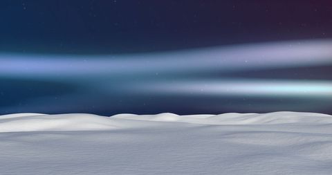 Peaceful Snowy Landscape Under Aurora Borealis