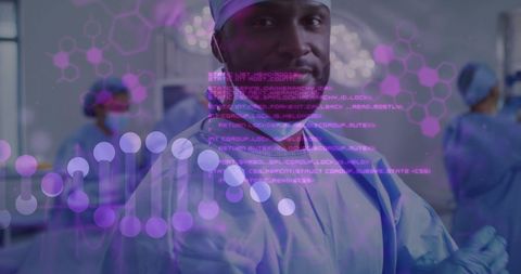 Digital Info and DNA Overlaying Modern Surgeons