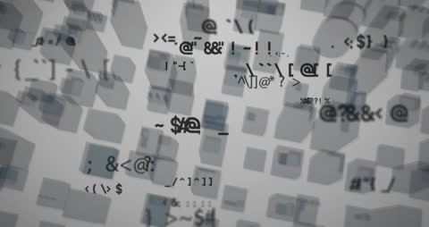 Abstract Digital Data Processing Concept with Geometric Shapes