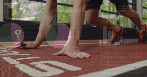Dynamic Athlete Runner Merging with Digital Data Interface - Download Free Stock Images Pikwizard.com