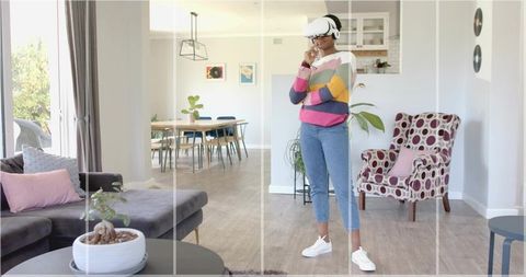 Exploring Virtual Reality in Stylish Modern Living Room