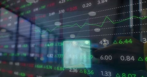 Double Exposure of Financial Graphs with Blurred Technology Elements