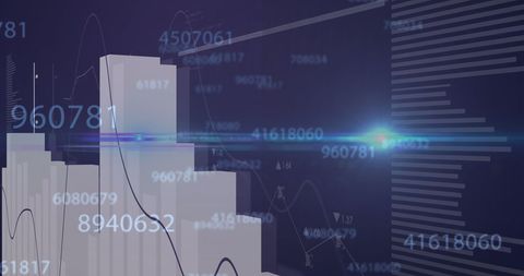 Digital Visualization of Financial Data with Graphs and Numbers - Download Free Stock Images Pikwizard.com