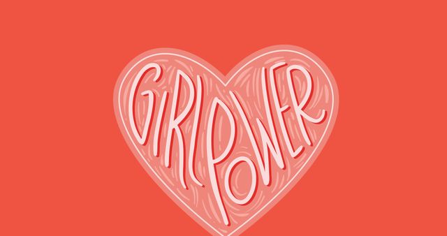 Girl Power Empowerment Heart Illustration on Red Background - Download Free Stock Images Pikwizard.com