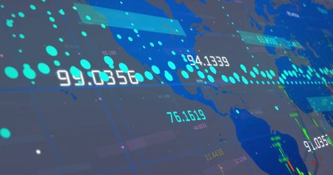 Digital Global Dataset Display with World Map Overlay - Download Free Stock Images Pikwizard.com