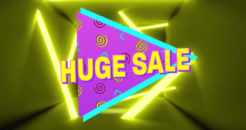 Dynamic Sale Announcement with Neon Background