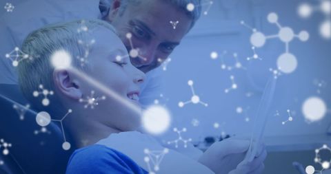 Smiling Young Patient with Dentist in Modern Digital Dental Clinic