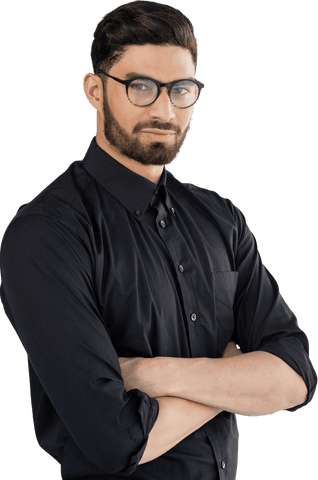 Transparent Stylish Man Wearing Glasses with Crossed Arms - Download Free Stock Videos Pikwizard.com