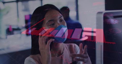 Asian Businesswoman Analyzing Financial Data Amid Pandemic - Download Free Stock Images Pikwizard.com