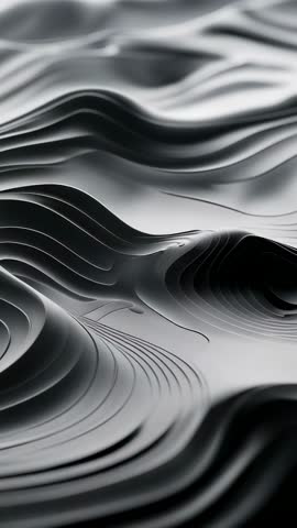 Flowing Layered Waves Seamless Loop - Vertical CG Contour Lines Rippling Fluid Motion