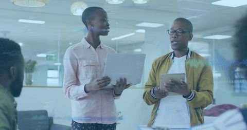 Modern team collaboration in bright corporate office