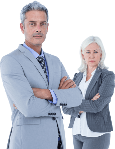 Confident Professionals in Formal Suits Transparent Background