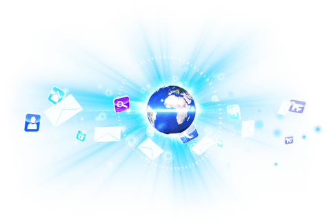 glowing globe with global communication icons on transparent background - Download Free Stock Videos Pikwizard.com
