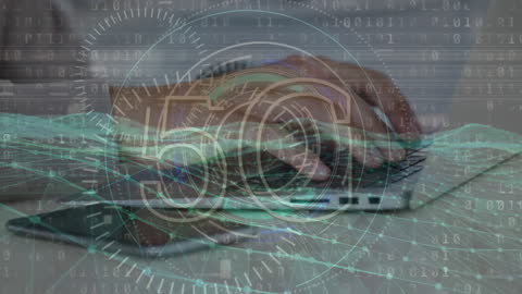 5G Network Concept with Human Interaction and Digital Waves