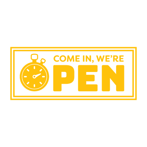 yellow open sign with time icon on transparent background - Download Free Stock Videos Pikwizard.com