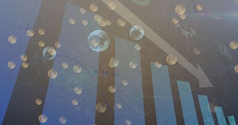 Bitcoin decline in global finance illustration