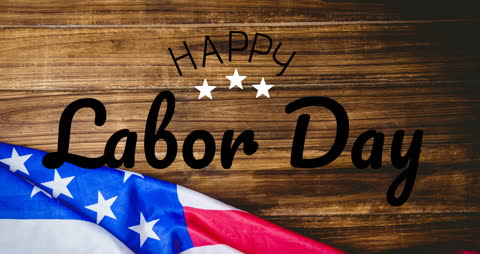 Labor Day Celebration with American Flag and Text Design