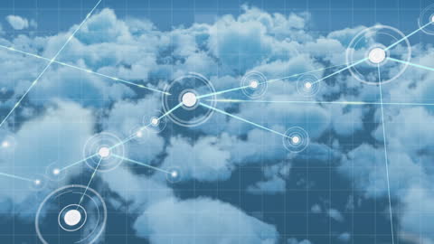 Network Connections in Cloudy Skies Animation
