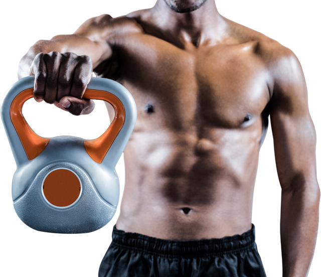 Muscular Male Holding Kettlebell Isolated on Transparent Background - Download Free Stock Videos Pikwizard.com