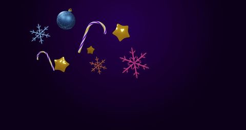 Christmas Decorations on a Dark Background