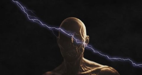 Eerie Lightning Striking Sinister Zombie Form