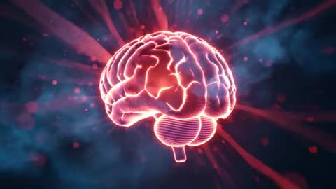 3D Brain Model with Dynamic Red Streams and Effects