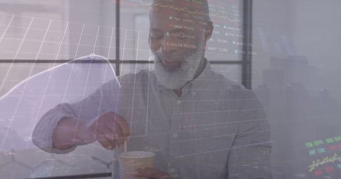 Financial Analysis with Businessman in Technology Office