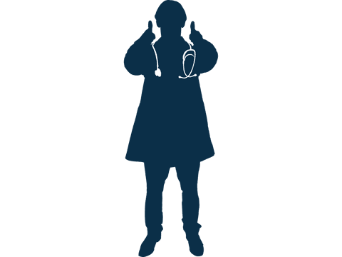 Transparent Silhouette of Male Doctor with Stethoscope