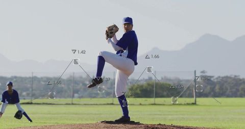 Baseball Pitcher Analyzing Strategies on Mound with Overlays