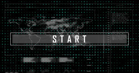 Digital Initiation Screen with Futuristic World Map