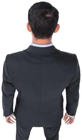 Transparent Backview of Caucasian Businessman in Suit