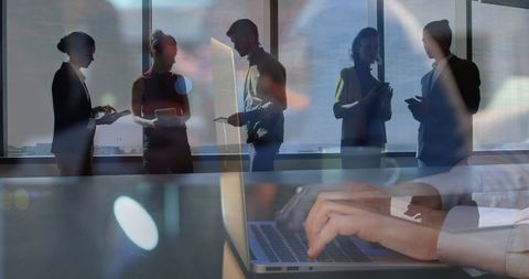 Digital Business Collaboration and Technology in Modern Office - Download Free Stock Images Pikwizard.com