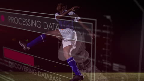 Rugby Athlete with Digital Data Interface