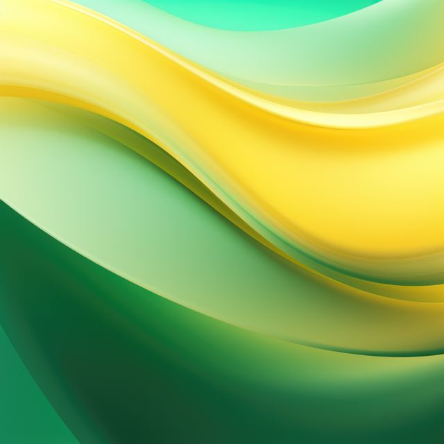 Yellow and green neon waves background, created using generative ai technology. Shape, pattern, abstract and colour concept digitally generated image.